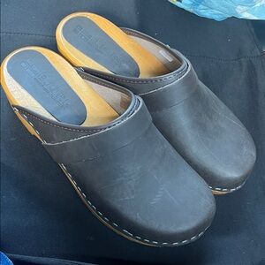 Bjork Black Leather Mules for Women